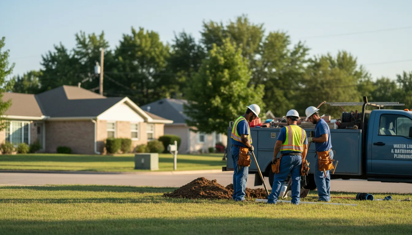 Residential water line and bathroom plumbing service in Rheems, PA